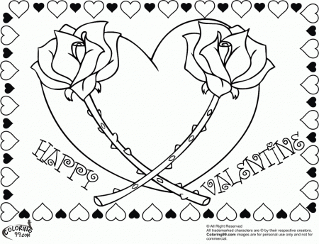 Rose Valentine Heart Coloring Pages | Minister Coloring