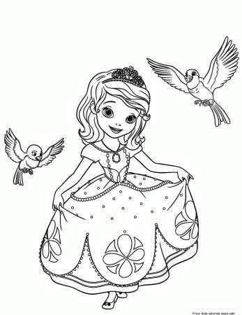 Printable Disney Princesses sofia the first coloring page - Free 