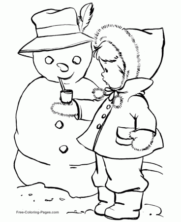Winter Coloring Pages - Snowman 11