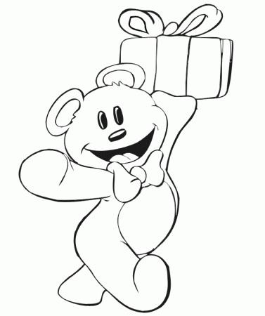 Birthday Coloring Page Teddy Bear With Pages