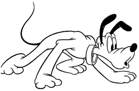 Colouring Pages Cartoon Disney Pluto Printable For Kids & Girls #