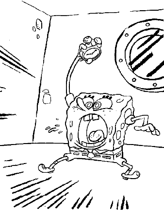 transmissionpress: Spongebob in Action Coloring Pages