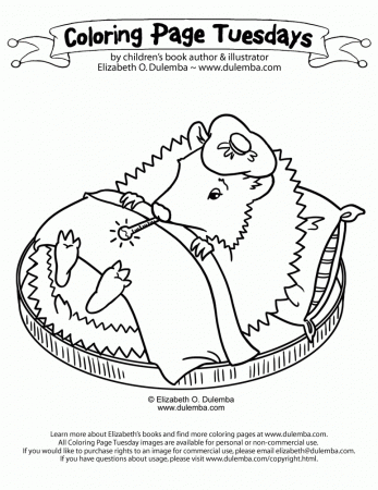 dulemba: Coloring Page Tuesday - Poorly hedgehog