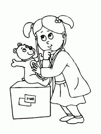 Kid Women Doctor Coloring Sheet Printable - Doctor Day Coloring 