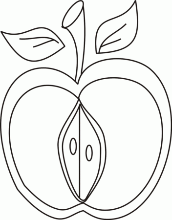 apple with seeds Colouring Pages