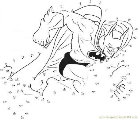 batman dot to dot Colouring Pages