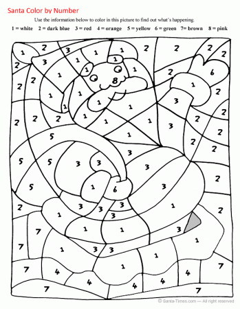 Free Color By Number Christmas Coloring Pages