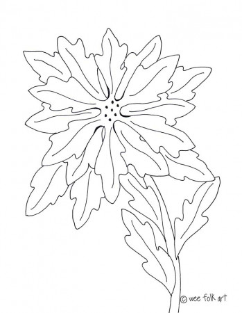 Poinsettia Coloring Page – Wee Folk Art