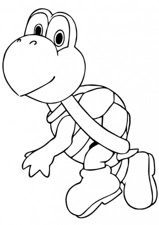 Mario Kart Koopa Troopa Coloring Page - Free Printable Coloring Pages for  Kids