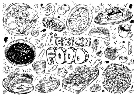 Mexican Food Coloring Pages: Free Printable Coloring Pages of Tacos,  Burritos, Queso, Guacamole & More | Printables | 30Seconds Mom