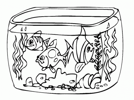 Fish Tank - Coloring Pages for Kids and for Adults