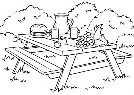 Printable Picnic Table Coloring Page - Free Printable Coloring Pages for  Kids