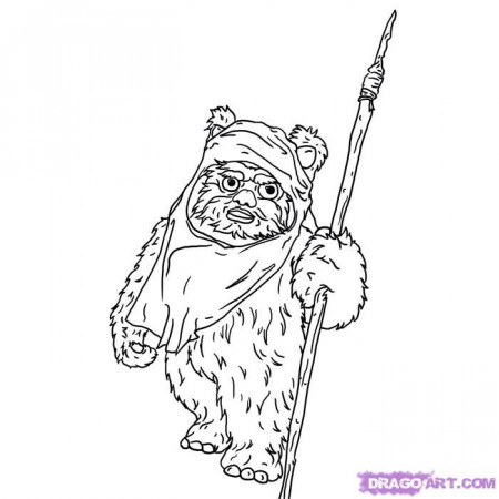 How to Draw an Ewok, Step by Step, Star Wars Characters, Draw Star ...