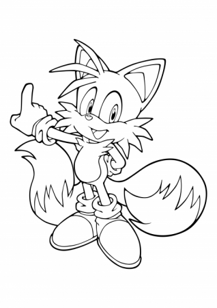 Tails is a modest good-natured fox coloring pages, Sonic the Hedgehog coloring  pages - Colorings.cc