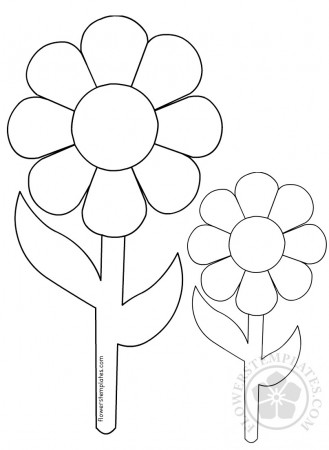 Big and small flowers coloring page | Flowers Templates