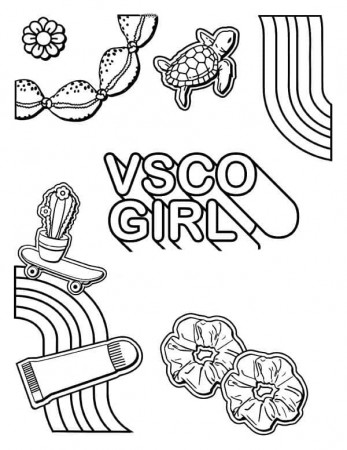Vsco Girl Aestheics Coloring Page - Free Printable Coloring Pages for Kids