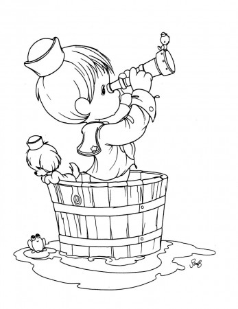Little Boy Uses Binoculars Coloring Page - Free Printable Coloring Pages  for Kids