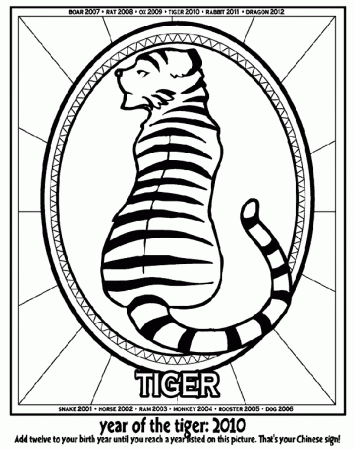 Chinese New Year - Year of the Tiger Coloring Page | crayola.com