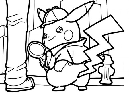 Coloring page Pikachu : Detective Pikachu 3