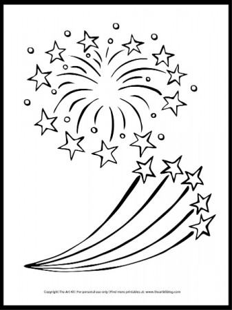 1 Totally Festive Fireworks Coloring Page (Free Download) - The Art Kit