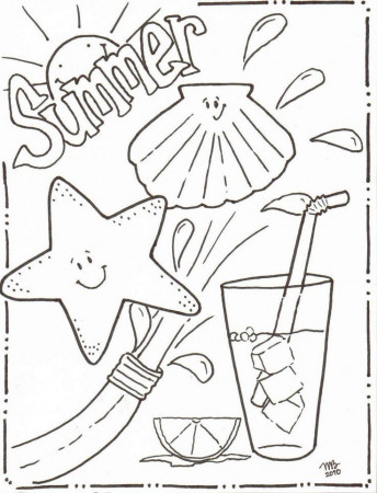 summer coloring page beach bucket. pail and shovel coloring page ...