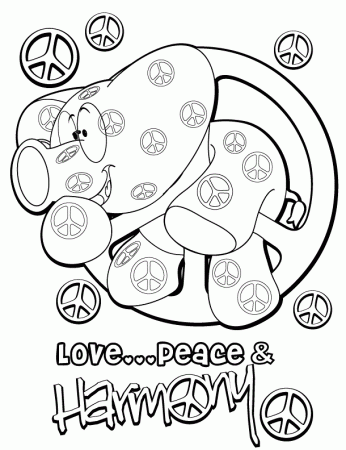 Peace Love - Coloring Pages for Kids and for Adults