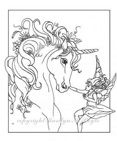 FAIRY & UNICORN PRINTABLE Coloring Page Digital Download - Etsy