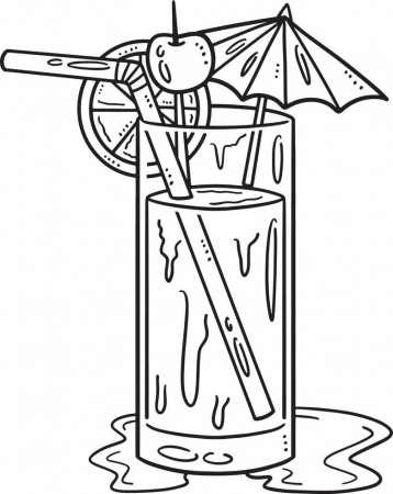 Orange Cocktail Isolated Coloring Page for Kids 19633490 Vector Art at  Vecteezy