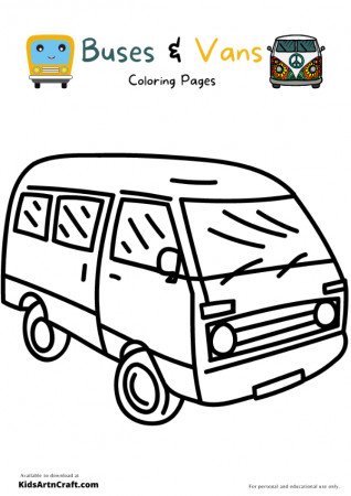 Buses & Vans Coloring Pages For Kids – Free Printables - Kids Art & Craft