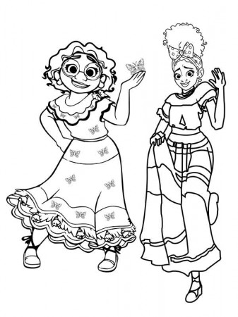 Encanto Dolores and Mirabel Coloring Page - Free Printable Coloring Pages  for Kids
