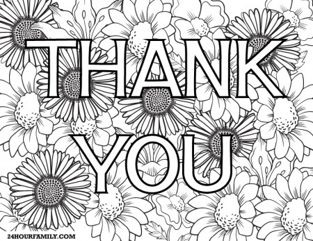 16 Thank You Coloring Pages (Free Printable) - 24hourfamily.com