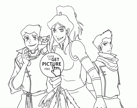 Korra and friends coloring pages for kids, printable free - The ...