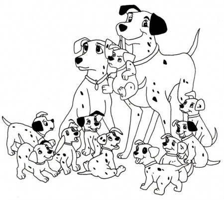 Dalmatians Family Coloring Page | Animal pages of KidsColoringPage ...