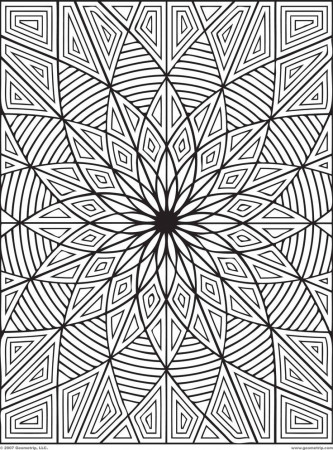 Difficult Geometric Design Coloring Pages | Rectangles: Page 1 of ...