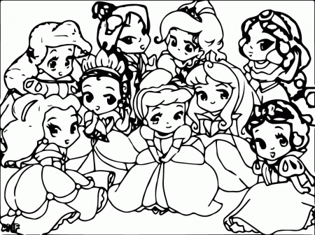 Cute Baby Disney Princess Coloring Page