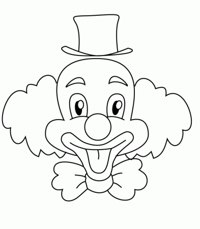 Clown Face Coloring Page