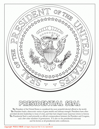 Presidential Seal Coloring Page