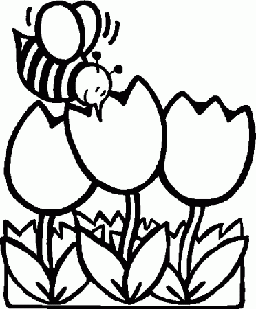 Honey Bees In The Garden Coloring Pages For Kids #Gd : Printable ...