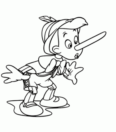 Pinocchio's Nose Grows coloring page | Free Printable Coloring Pages