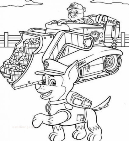 coloring pages : Paw Print Coloring Page Fresh Rubble His Construction  Truck And Chase Paw Print Coloring Page ~ peak