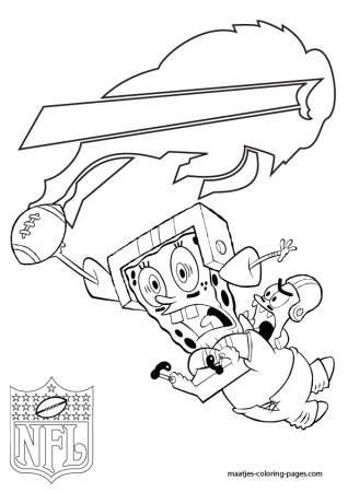San Diego Chargers - Patrick and Spongebob - Coloring Pages