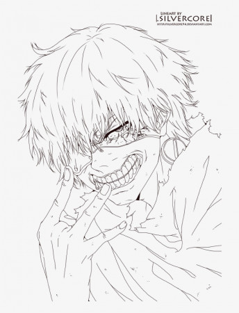 Tokyo Ghoul Kaneki Lineart By Silvercore94 - Tokyo Ghoul Coloring Pages PNG  Image | Transparent PNG Free Download on SeekPNG