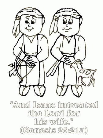 Esau and Jacob Bible Verse Coloring Page