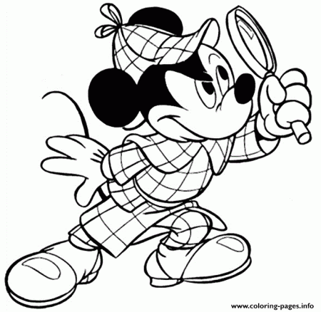 Mickey Is A Detective Disney 737a Coloring Pages Printable