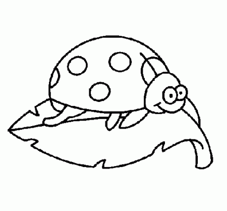 Ladybird on a leaf coloring page - Coloringcrew.com