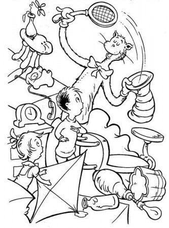Printable Cat in the Hat Coloring Pages | Coloring Me