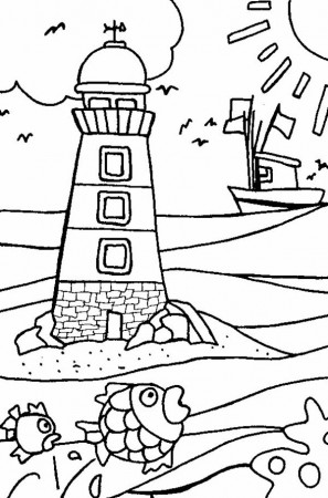 Lighthouse Coloring Pages For Kids - Ccoloringsheets.com