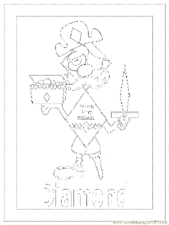Coloring Pages B Diamond (Architecture > Shapes) - free printable 