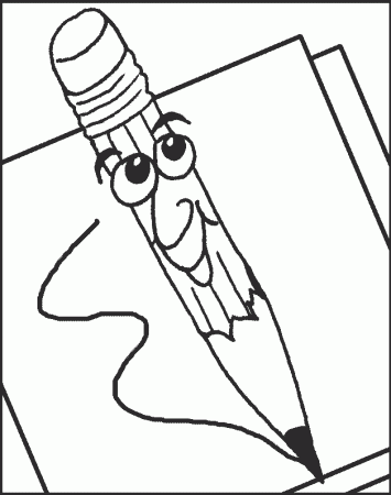 Cartoon Pencil Free Coloring Pages for Kids - Printable Colouring 