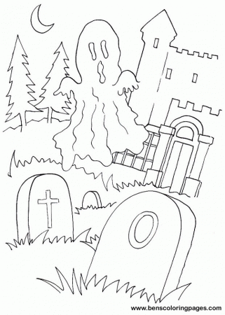 Halloween ghost free coloring pages
